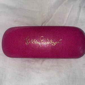 Lilly Pulitzer Faux Snakeskin Lizard Pink Sunglasses Case Eyeglasses